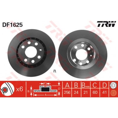TRW-DF1625 (FREN DISKI ON HAVALI CORSA B ASTRA F VECTRA A AVEO 2006 -) (MARKA: TRW) (OEM:TRW-DF1625)