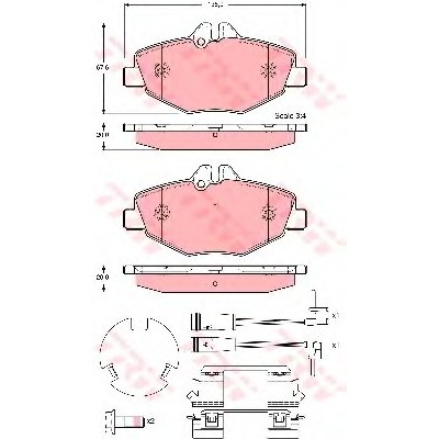 TRW-GDB1542 (FREN BALATASI ON WVA 23743 E200 CDI MERCEDES ) (MARKA: TRW) (OEM:TRW-GDB1542)