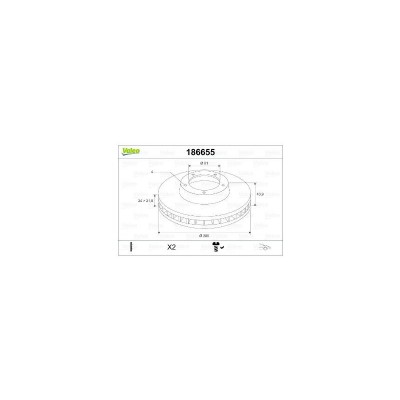 VAL-186655 (FREN DISKI ON MEGANE II 1.5 CLIO KANGOO LAGUNA 01=> SCENIC 97=> DOKKER (280x24x4DLxHAVALI)  ) (MARKA: VALEO) (OEM:402068053R)