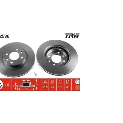 TRW-DF1013 (FREN DISKI ON (DELIKSIZ ) R9-R11-R19 CLIO I 91> CLIO II 98> MEGANE I 96> TWINGO 96> CLIO SYMBOL 00> ) (MARKA: TRW) (OEM:7701204282)