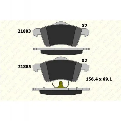 KB-21883 196 05 ANS KD11 (FREN BALATASI ON TRANSPORTER T4 2.5 TDI 90=>) (MARKA: KALE BALATA) (OEM:KB-21883 196 05 ANS KD11)