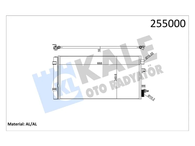 KALE-050ABC060 (KLIMA RADYATORU MEGANE FLUENCE 09> MEGANE III 09> SCENIC III 09> 1.2TCe 1.5dCi 1.6 1.9dCi 2.0 MUSURL) (MARKA: KALE) (OEM:921003293R)