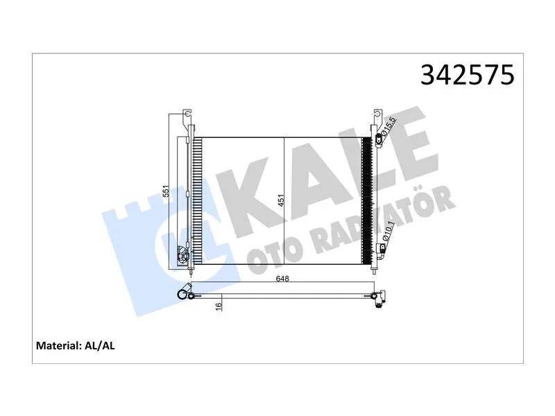 KALE-342575 (KONDENSER KOLEOS 2.0DCI (08+) AL AL) (MARKA: KALE) (OEM:921005115R)