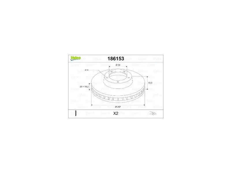 VAL-186153 (FREN DISKI ON HAVALI 257 MM ALBEA PALIO DOBLO FIORINO 2.0 TEMPRA MAREA) (MARKA: VALEO) (OEM:VAL-186153)