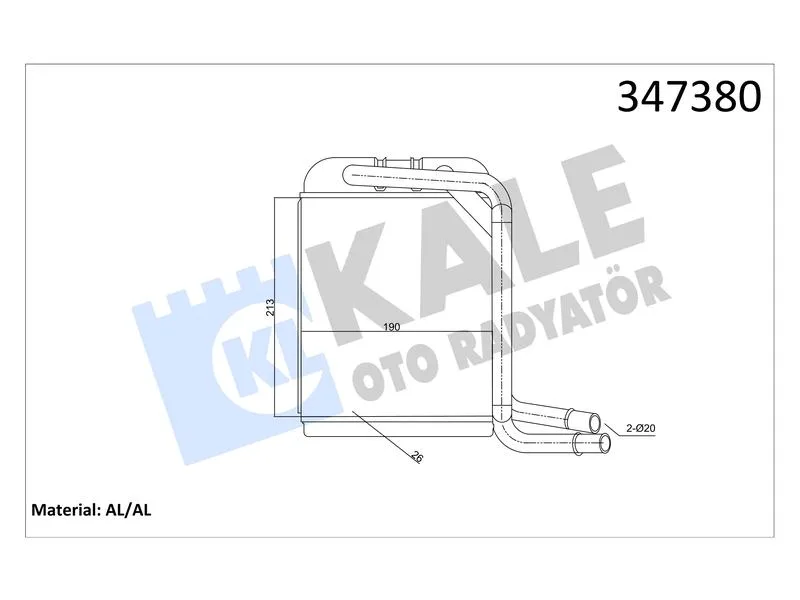 KALE-347380 (KALORIFER TRANSPORTER T5-T6 (03+) ) (MARKA: KALE) (OEM:KALE-347380)