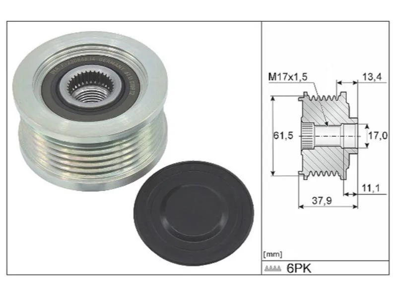 INA-535002310 (ALTERNATOR KASNAGI (RULMANLI) DOBLO (01 ) BRAVO (96 01) MAREA (96 ) 1.9TD 1.9JTD) (MARKA: İNA) (OEM:INA-535002310)