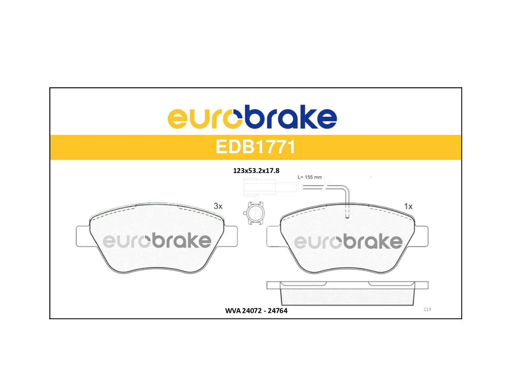 ERB-EDB1771 (FREN BALATASI ON 1.3 J.TD FIORINO 500 2003 2008) (MARKA: EUROBRAKE) (OEM:ERB-EDB1771)