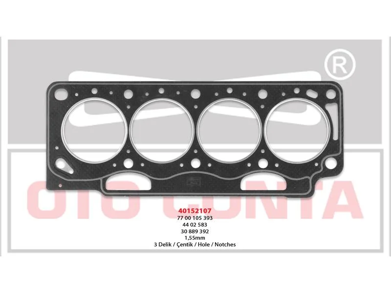 OTC-40152107 (SILINDIR KAPAK CONTA LAGUNA MEGANE SCENIC F9Q 3 DELIK 1.55 ) (MARKA: OTO CONTA) (OEM:7700105393)
