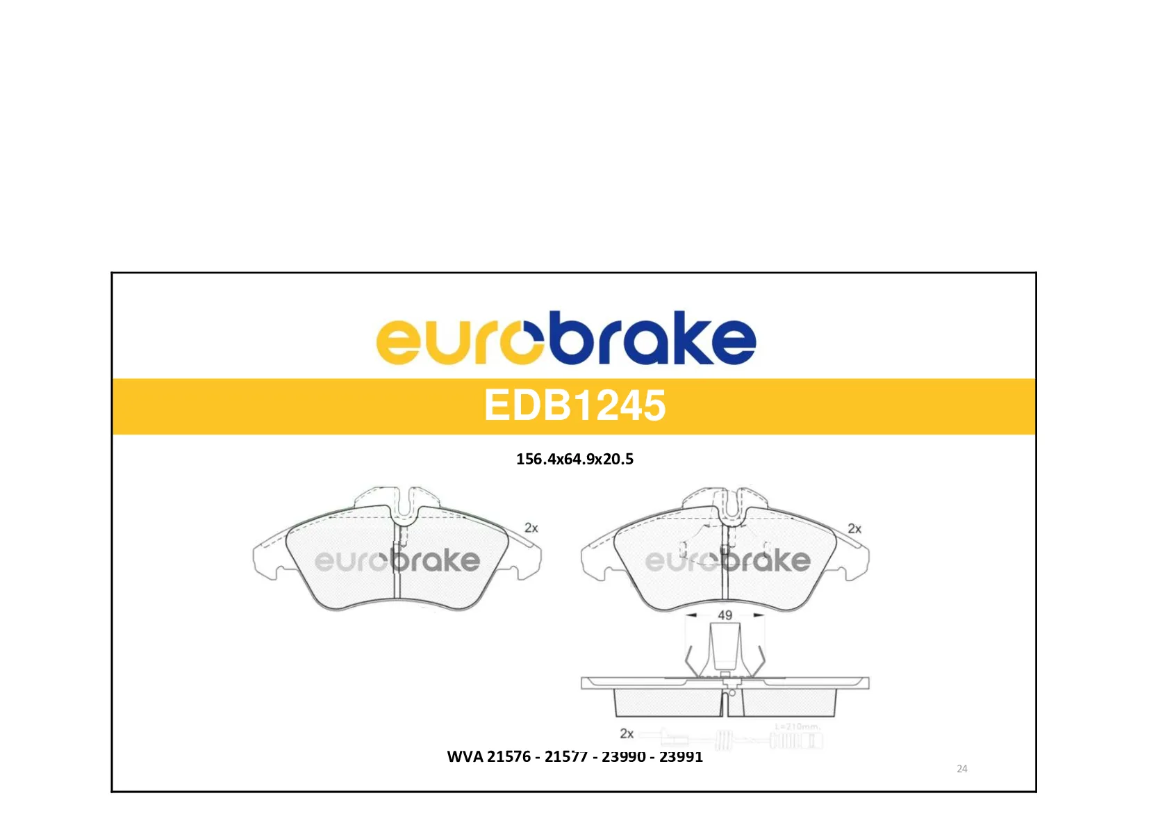 ERB-EDB1245 (-) (MARKA: EUROBRAKE) (OEM:ERB-EDB1245)