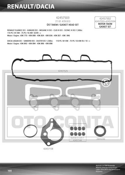 OTC-42457503 (-) (MARKA: OTO CONTA) (OEM:OTC-42457503)