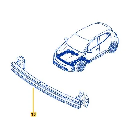 Clio 5-V Ön Tampon U Kuşak Demiri 2020-> 752101146R -Renault Mais