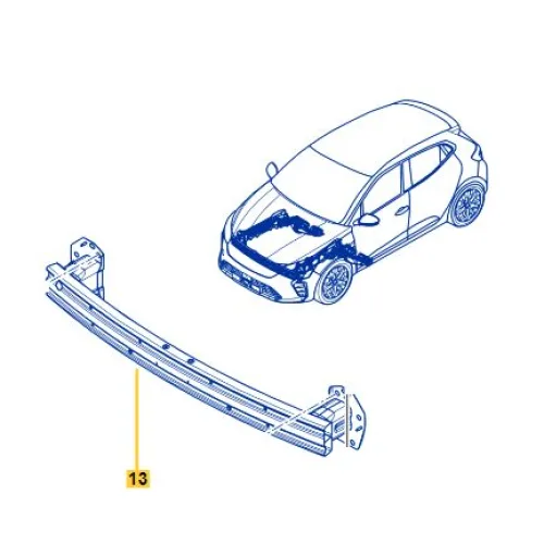 Clio 5-V Ön Tampon U Kuşak Demiri 2020-> 752101146R -Renault Mais