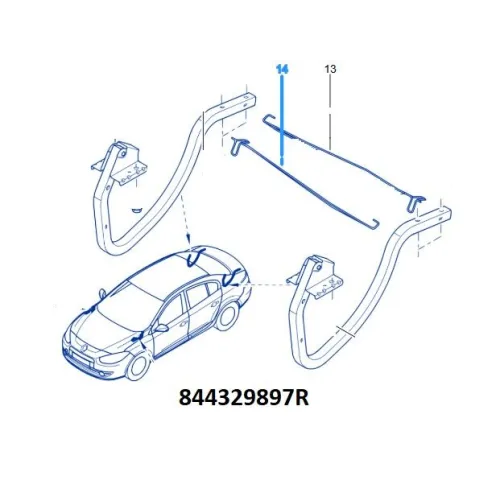 Fluence Bagaj Kapak Denge Gergi Çubuğu (Ön Taraf) (2010-2016) 844329897R - Renault Mais