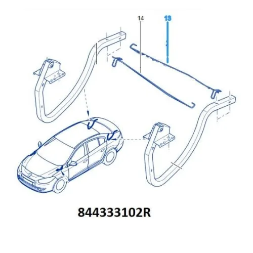 Fluence Bagaj Kapak Denge Çubuğu (Dış Taraf) (2010-2016) 844333102R - Renault Mais